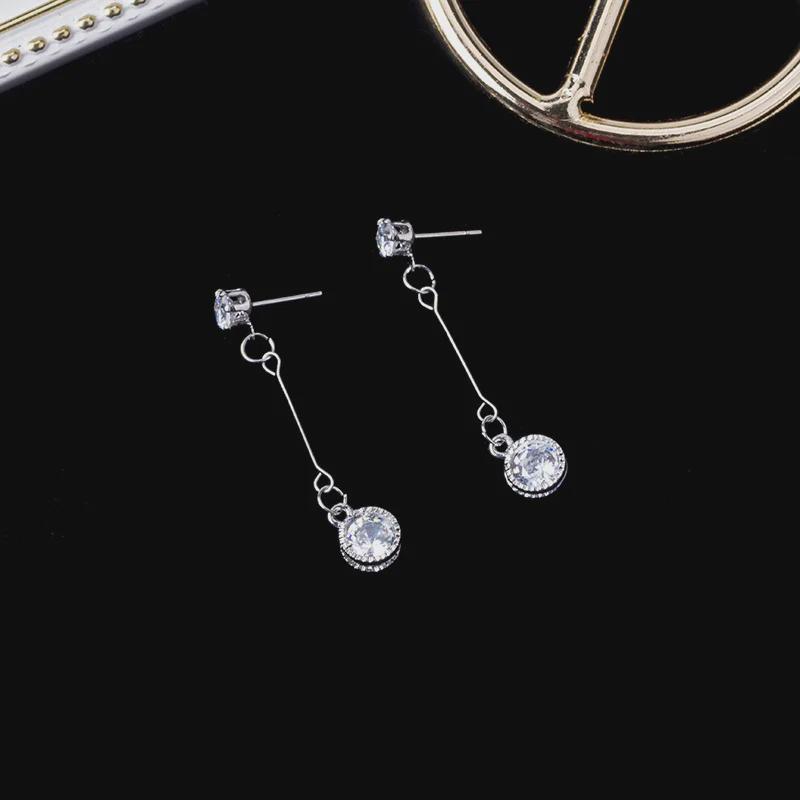 Корейские антиаллергенные геометрические серьги с цирконием: Сохраняющий цвет, модный, ручная работа для женщин