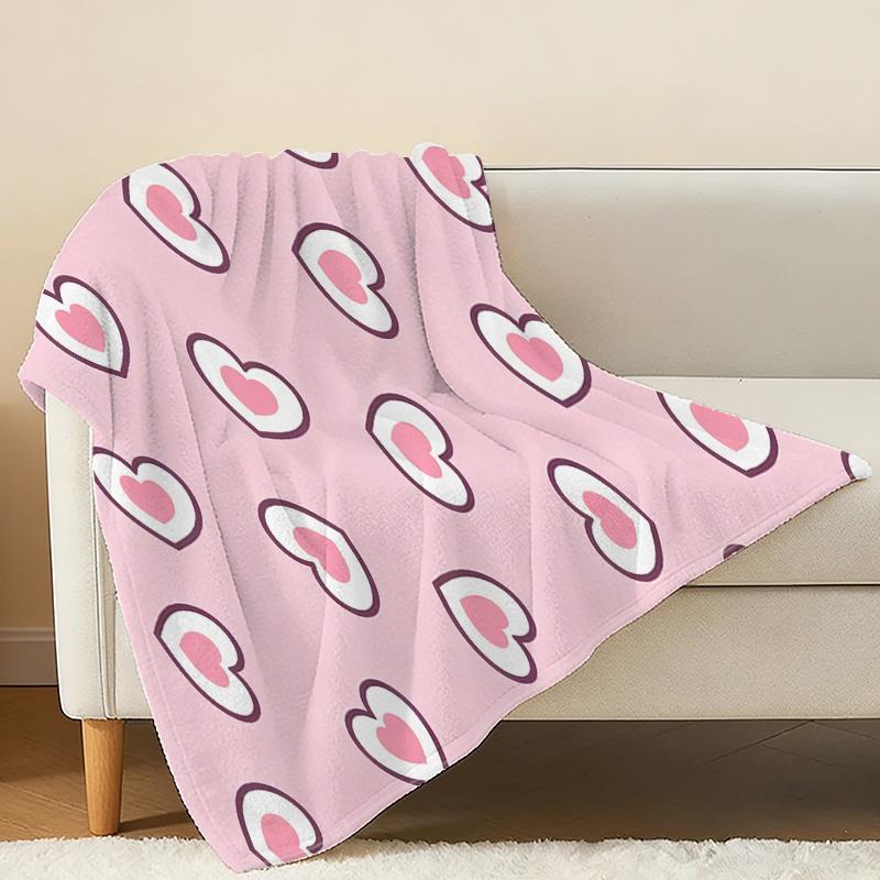 Soft Fleece Blanket - Breathable Cozy Warm Love Series, Lightweight for Home & Office, All Seasons, Christmas & Halloween Decoration