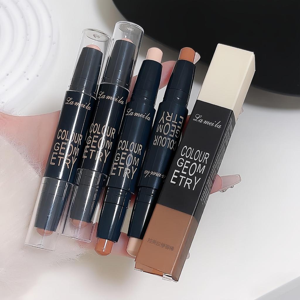 Contour & Highlight Dual Stick: 3D Sculpting, Nose & Face Defining, Long-lasting, Brightens Under-eye Bags, Perfect for Students & Parties