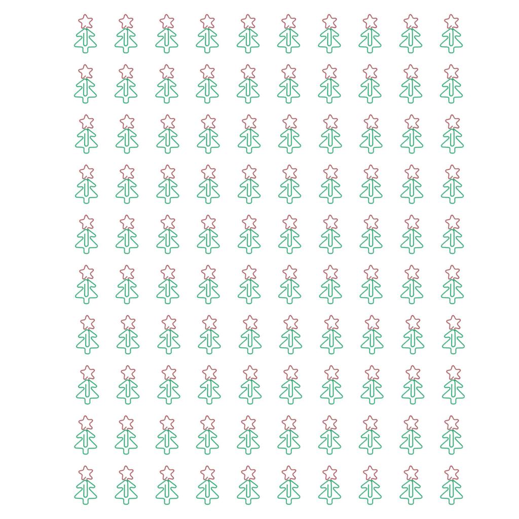 100 шт. фигурных скрепок в виде рождественской елки с гальваническим покрытием, многоцелевые милые скрепки для дома