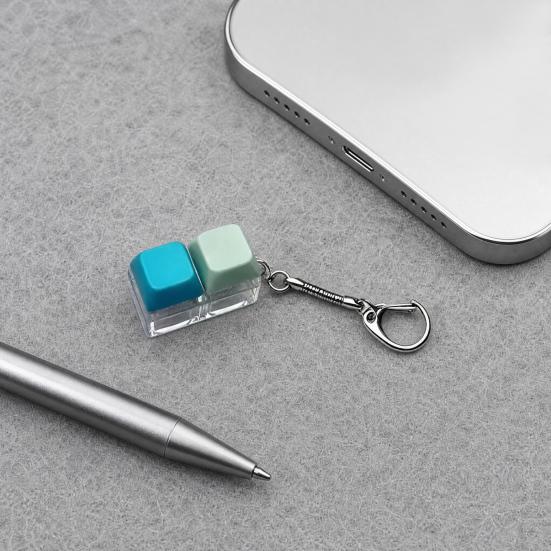 2/3/4/9-Keys Keyboard Fidget Toy, Stress Relief Push Button Finger Clicker Toy, LED Light-up Mechanical Keyboard Fidget Keychain