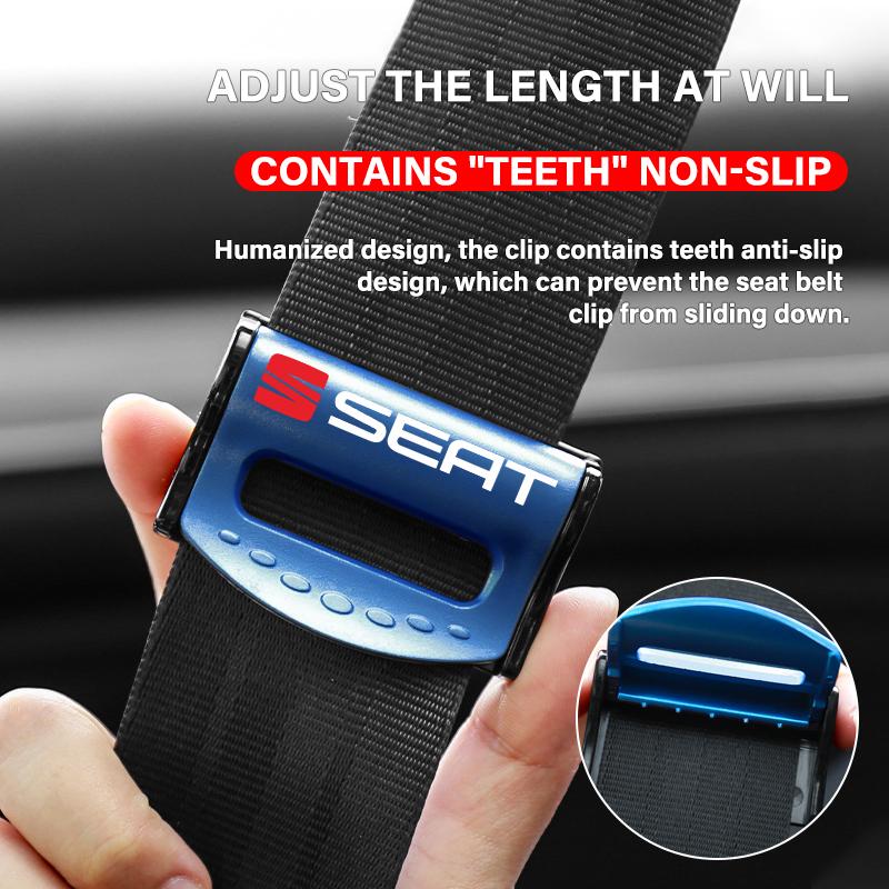 2 шт. Зажимы для ремней безопасности автомобиля, Безопасный регулируемый стопор, Зажим-пряжка для сиденья Alhambra MK3 Leon FR Altea Ibiza Toledo Cordoba Arona Ateca