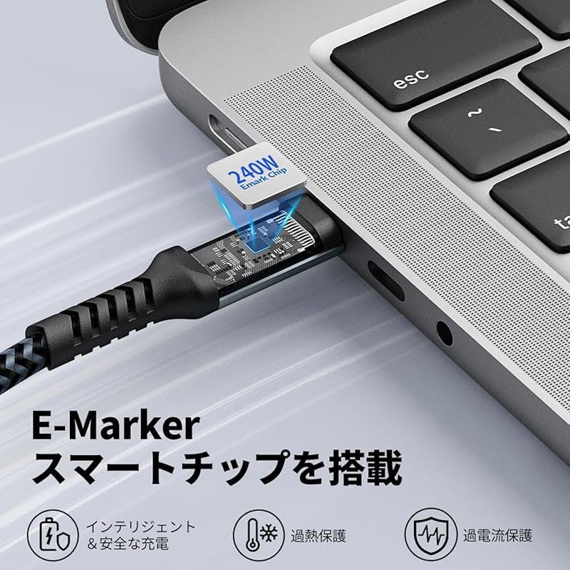240W USB C To Cable Type-C PD Compatible Super Fast Charging Type C Cable, 20Gbps High Speed Data Transfer 1m 4K@60Hz Video Output 3.2 Gen2*2 Standard