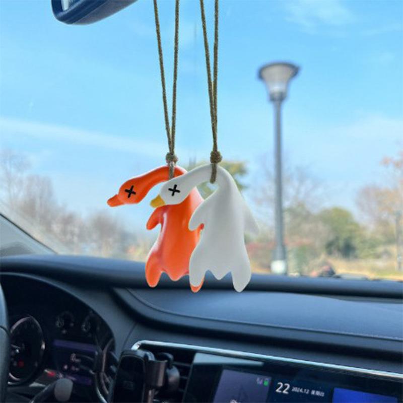 S/L Funny Color Changing Swing Goose Roasted Color Change Duck Car Ornament Auto Decoration Duck Rear View Mirror Accessories
