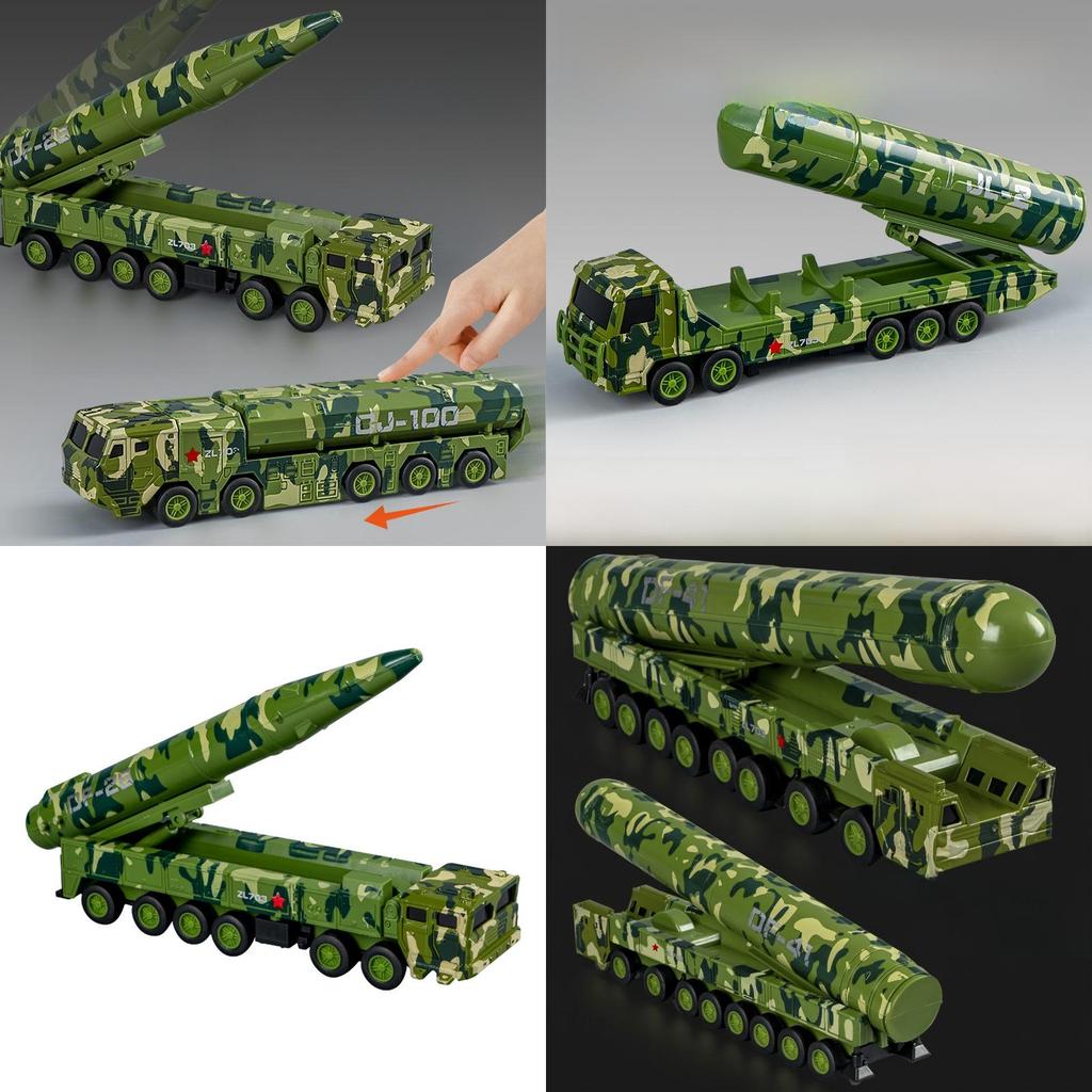 Boys Alloy Military Vehicle Model With Inertia Drive For Action Play