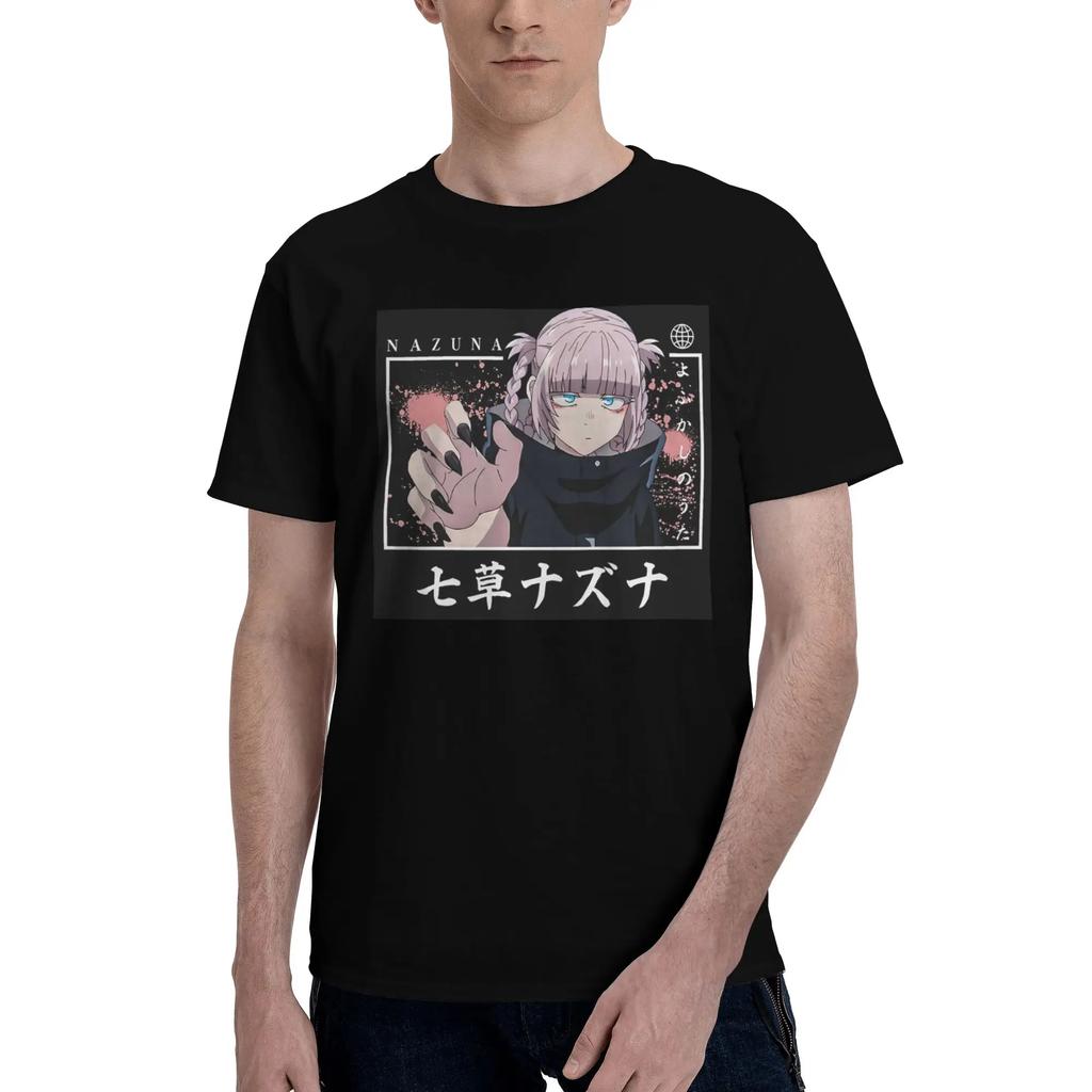 Call of The Night Anime Nazuna Nanakusa 100 Cotton TShirt Mens Classic T Shirts Men Crew Neck Short Sleeve S6XL