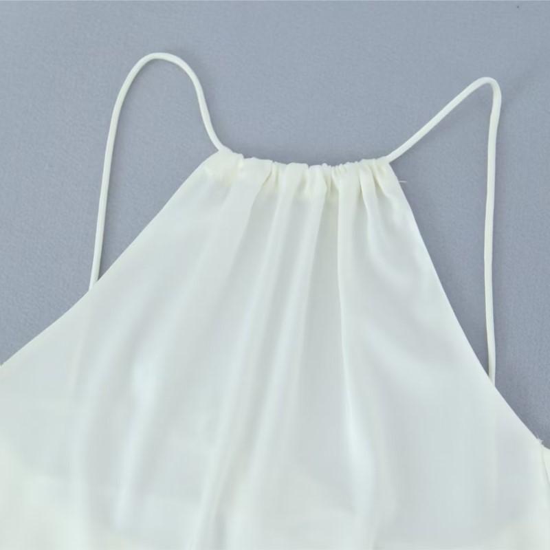 Women Halter Tank Tops Backless Sexy White Shirts Sleeveless Camis