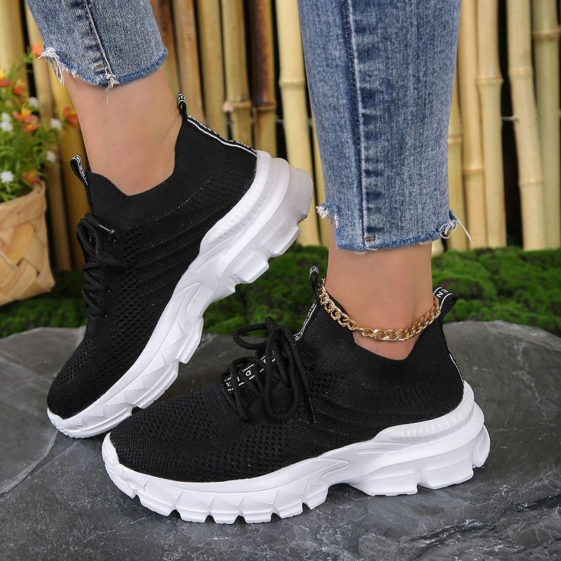 Женские дышащие повседневные кроссовки из сетки, вулканизированная обувь на шнуровке, женские кроссовки на платформе, женская обувь больших размеров, Zapatos De Mujer