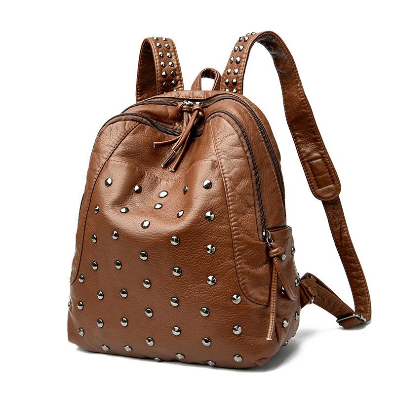 Рюкзак с заклепками большой вместимости премиум-класса, женский новый рюкзак для отдыха и путешествий, студенческий школьный рюкзак, женская сумка