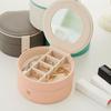 Mirror Earrings Storage Case Leather Mini Jewelry Display Box Simple Jewelry Holder Handbag  Gift