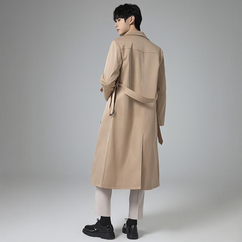 Мужской плащ, повседневный, удлиненный, двубортный, мужской плащ, ветровка, ветрозащитное пальто M-6XL