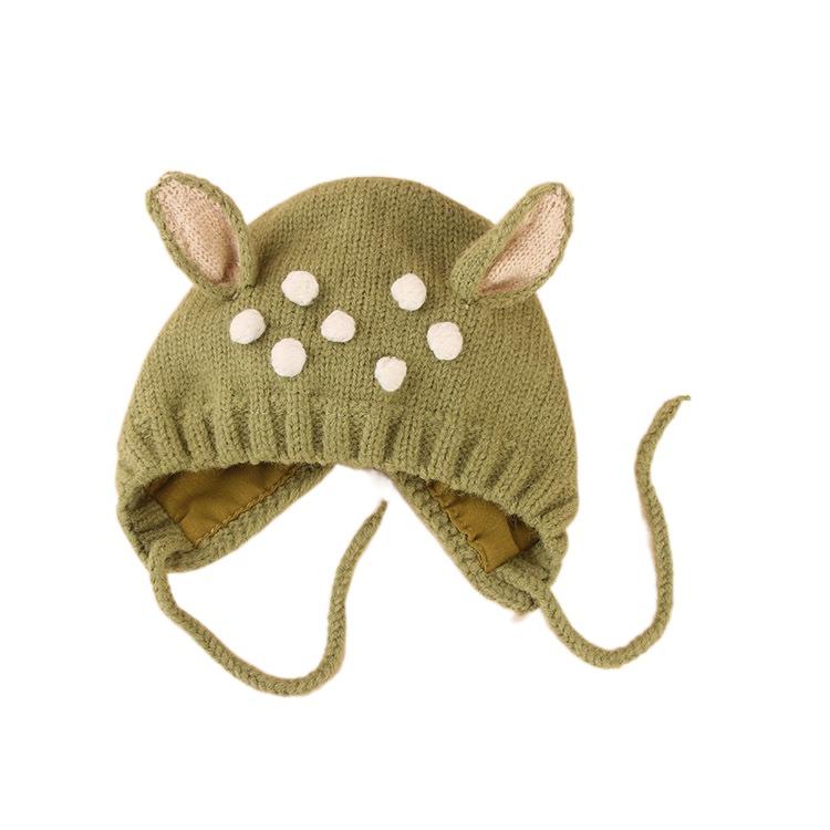 Очаровательная детская вязаная шапка, мягкая детская шапочка, новые детские шапки с олененком, зимняя