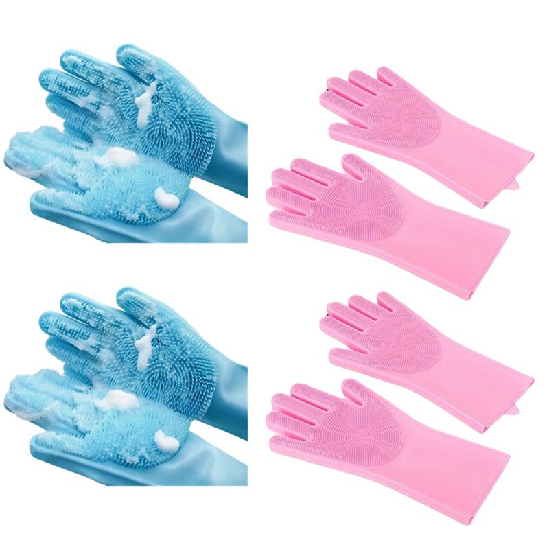 Practical-Cleaning Gloves Dogs Cats Bathing Shampoo Gloves Scrubbers Dishwashing Cleaner Gloves