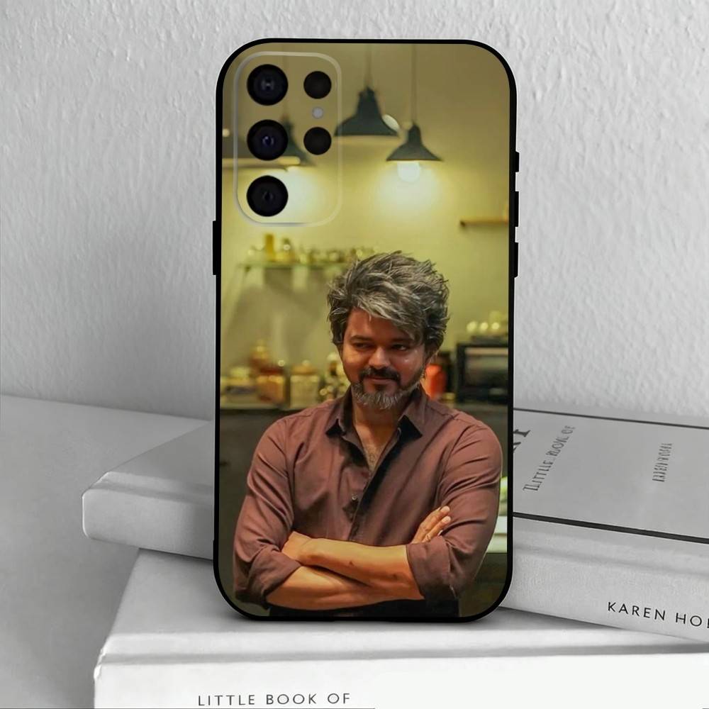 Чехол для телефона T-ThalaPathy Actor V-Vijay-Y для Samsung S25, S24, S21, S22, S23, S30, Ultra, S20, Plus, Другие Мягкий Черный Чехол