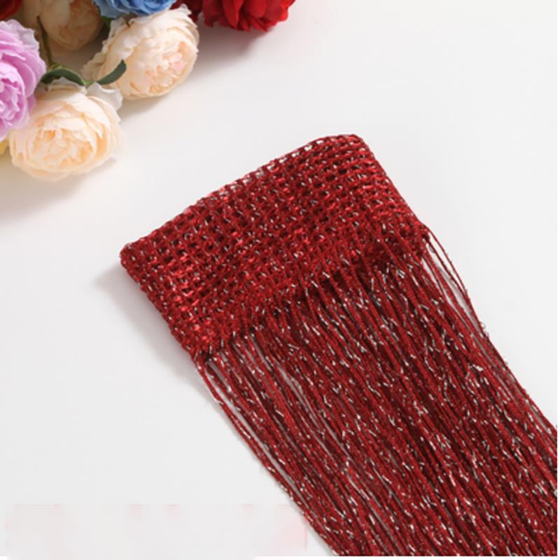 1x2м Нитяная штора Блестящая бахрома Линейные шторы Разделитель для окна/двери Драпировка для дома Гостиной Кафе Внутренние украшения Ламбрекен