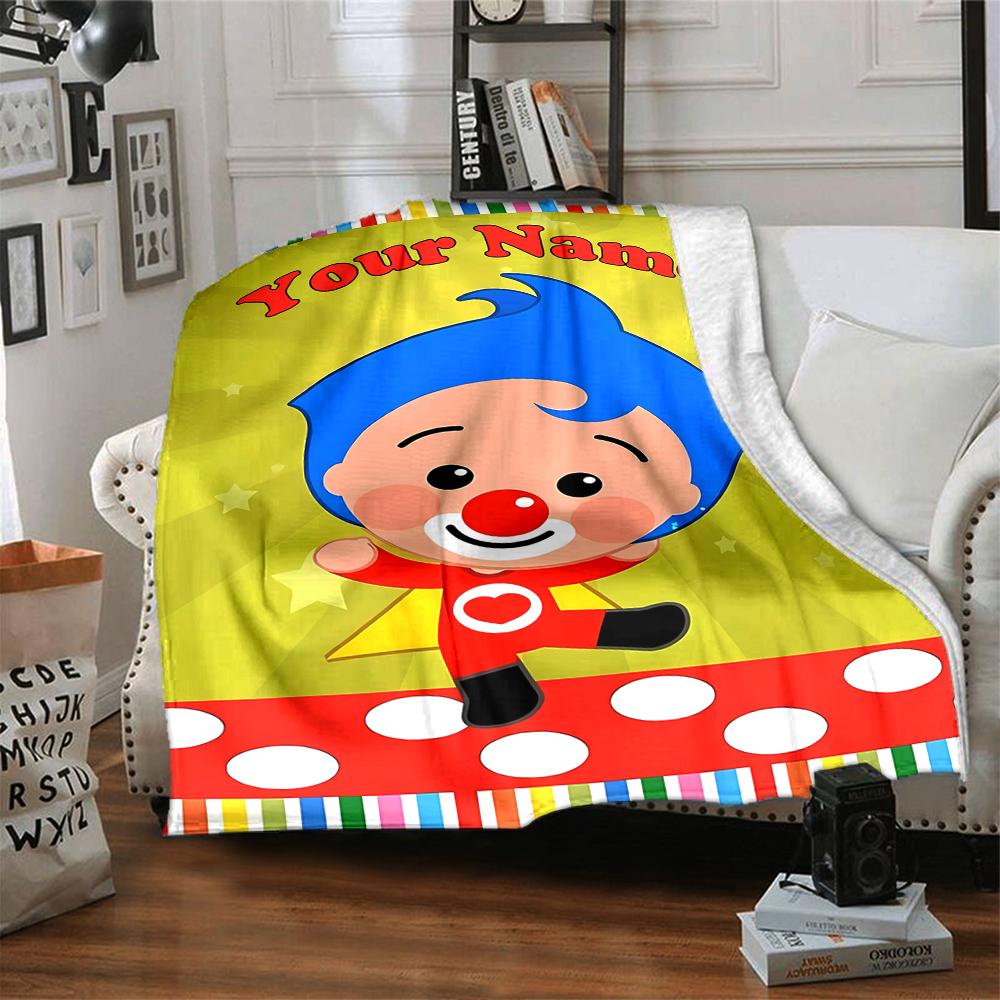 Custom Name Plim Plim Theme Printed Blanket - Perfect for Couch, Bed, Travel & Outdoor Use | Machine Washable, Cozy & Durable.