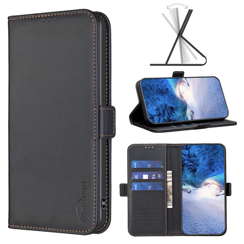 Suitable for Samsung S26 phone case A37 solid color side buckle leather texture card slot wallet protective case A07 cover S25