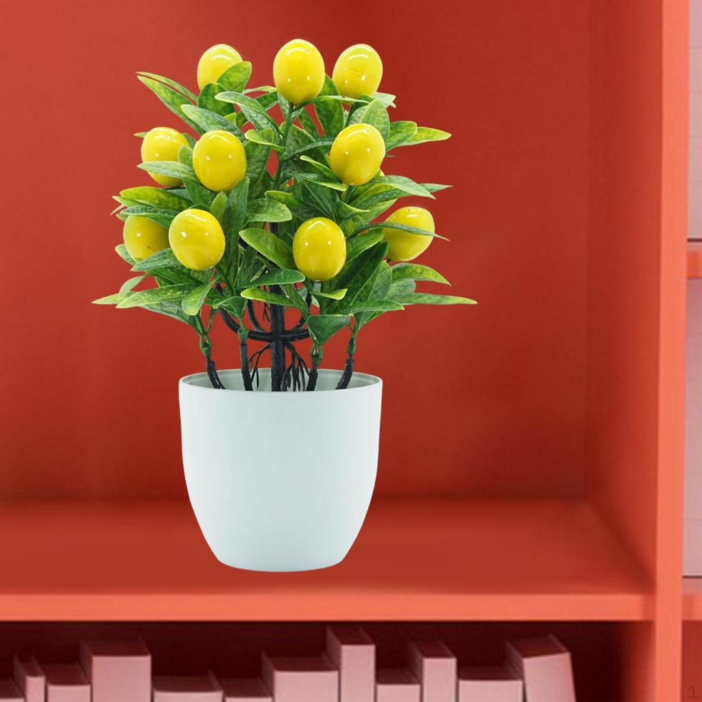 Artificial Fruit Plants Tree Potted Floral Decor Fake Flower Plant Mini