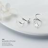 925 стерлингового серебра пентаграмма звезда ушная кость пряжка вращающаяся волна мини-серьги-гвоздики для женщин персональные ювелирные изделия