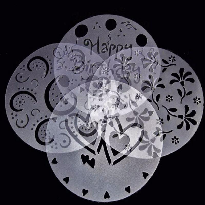 PVC Cake Stencils Birthday Printing Mold Decorating Wedding Party Kitchen Pastry Tools Accessories