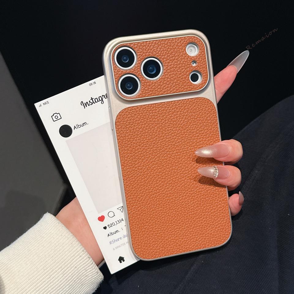 Lychee Retro Leather Phone Case For iPhone 11 12 13 14 15 16 17 Pro Max Air 15 16 14 Plus Shockproof Hard Protector Cover