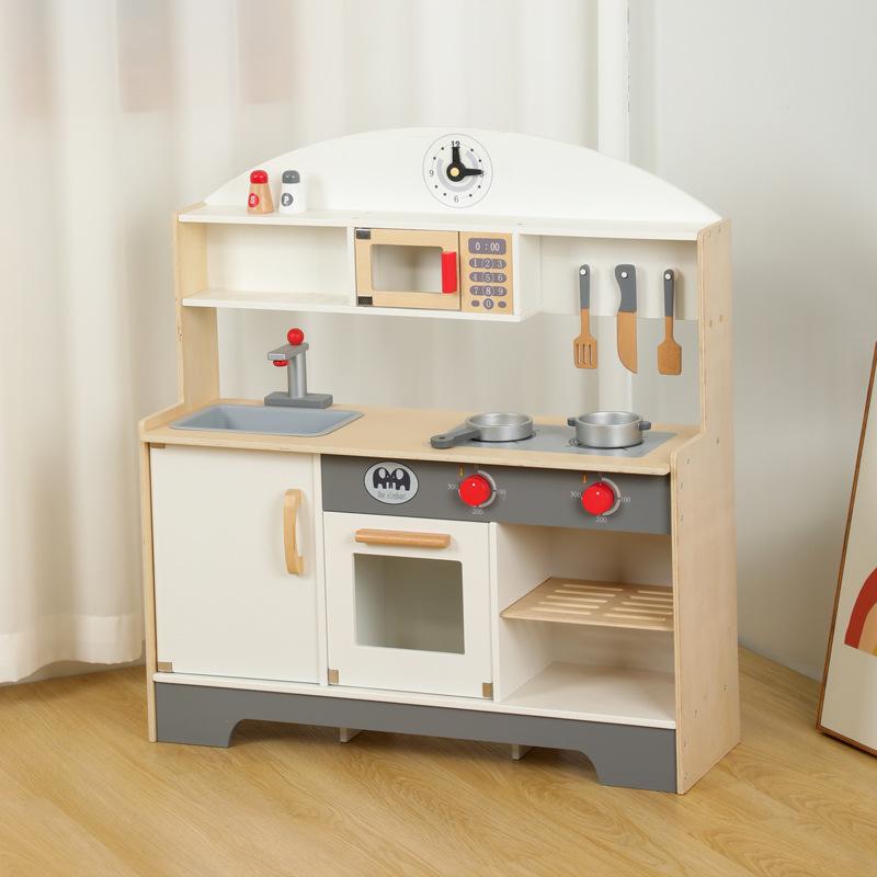 Детский деревянный Ins ветер простой ветер, имитация большой кухонной утвари, игра в домик детские интерактивные кухонные игрушки