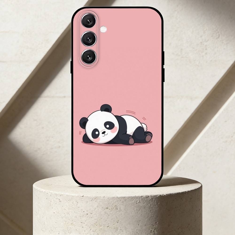 C-Cute чехол для телефона с гигантской пандой для Samsung Galaxy A91,80,73,72 ,71,53,52,32 ,31,22,21s,20, Мягкий черный чехол