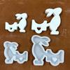 Resin Mold Easter Ornament Gypsum Cement Ornament Mold Silicone Mold for Small and Large Rabbits Pulling Carts