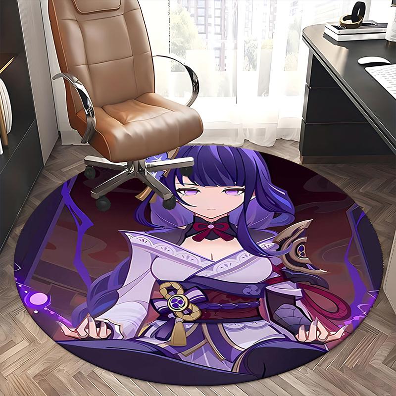 Anime Character,Fantasy Artwork Chair mat Round Rug-Office carpet, Machine Washable, Non-slip, Suitable for Living Rooms, Bedrooms, Entryway