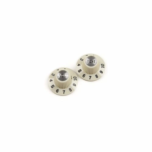 Fender Pure Vintage 1965 Jazzmaster? "Witch Hat" Knobs, (2), Vintage White