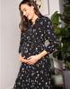 Casual Maternity Shirt Black Star Print [Serafin] Dress, Dress, ZIGGY, Women's,