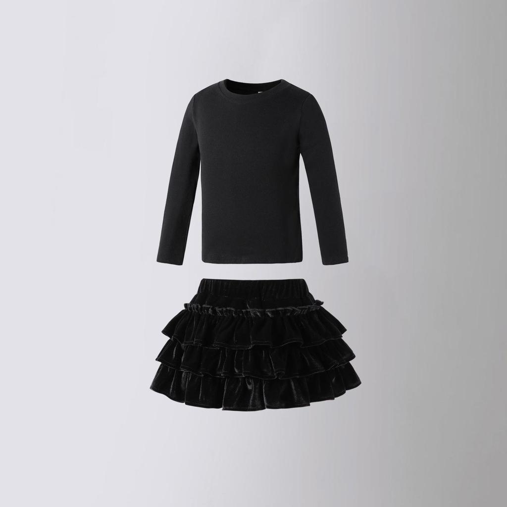 Юбка для девочек осень/зима 2024 из шерсти в складку - корейский стиль