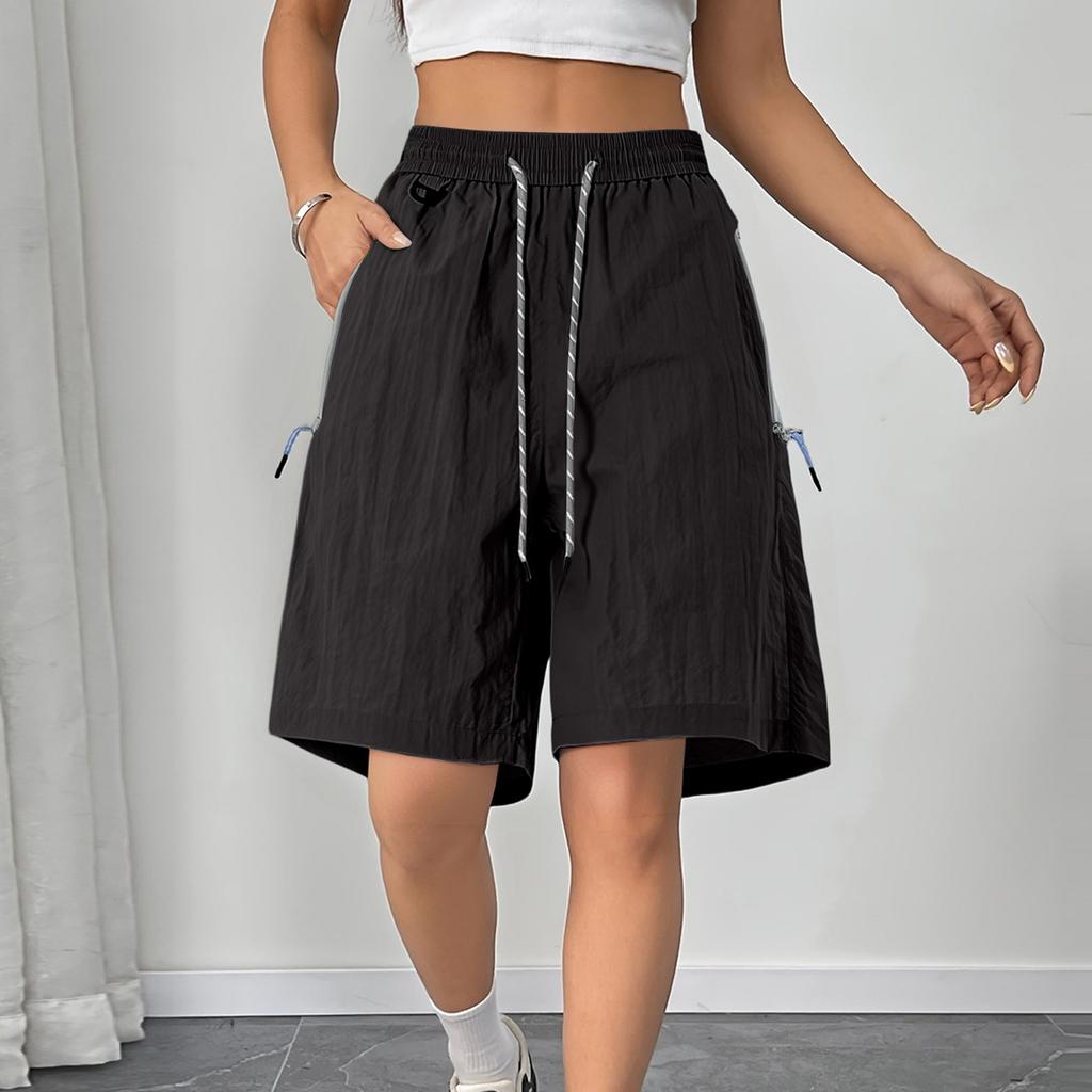Women's Summer Work Pants Are Loose Comfortable Casual Fashionable With Multiple Pockets And Solid Color Shorts