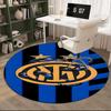 1 шт. круглый ковер Inter FC Герб Напечатанный Круглый Ковер для Зоны, Ковер для Домашнего Офиса, Круглый Ковер под Стул, Декоративный Ковер Подарки для Фанатов Рождественский подарок