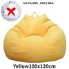 Lazy Sofa Cover Without Filler Linen Cloth Solid Lounger Bean Bag Sofa Covers Pouf Puff Couch Tatami Living Room Beanbags New