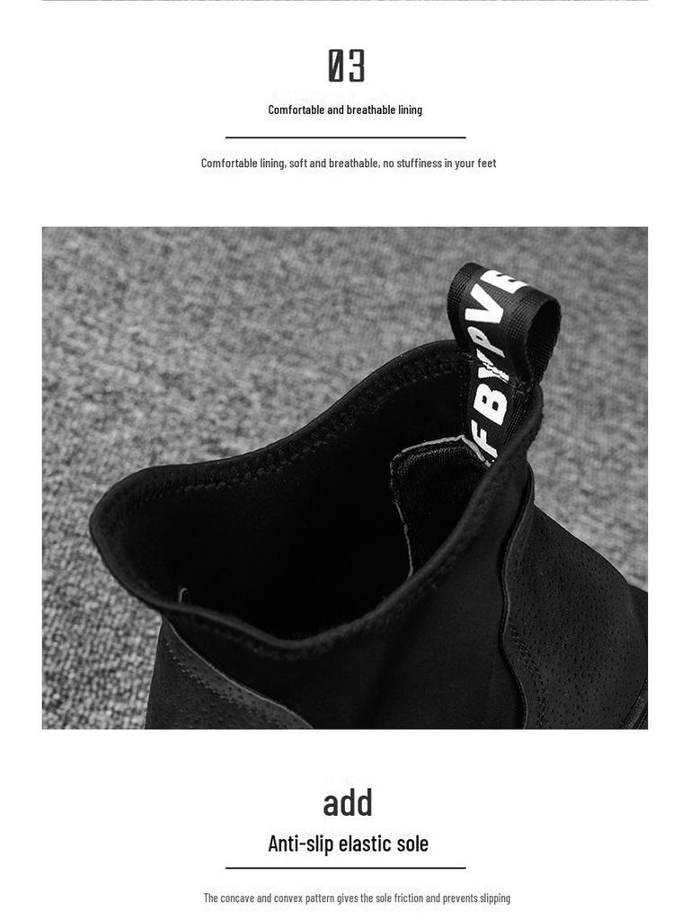 Men's 2022 Winter High-Top Martin Boots with Thick Sole and Fashion Sock Design for Work and Outdoor Wear