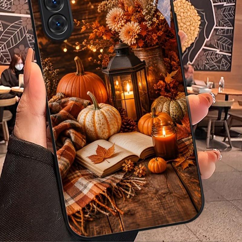 Чехол из закаленного стекла с осенним узором из тыкв для iPhone 18 17 16 15 14 13 12 11 Pro Max 17 Air 7 8 Plus XS X XR
