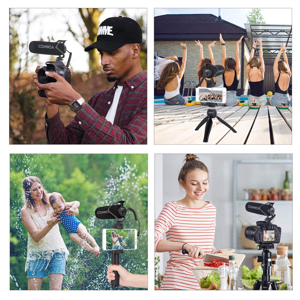 Comica CVM-V30 LITE Video Gun External Microphone for Sony, Nikon, Canon, DSLR Cameras, iPhone, and Huawei (Black)
