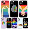Gay LGBT Rainbow Pride Transparent Soft Phone Case For iPhone 14 13 12 11 Pro Max XS X XR SE 7 8 Plus Shockproof TPU Clear Cover
