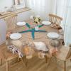 Beach Starfish Shell Sand Round Table Cloth Festival Dining Waterproof Tablecloth Table Cover For Wedding Party Decor