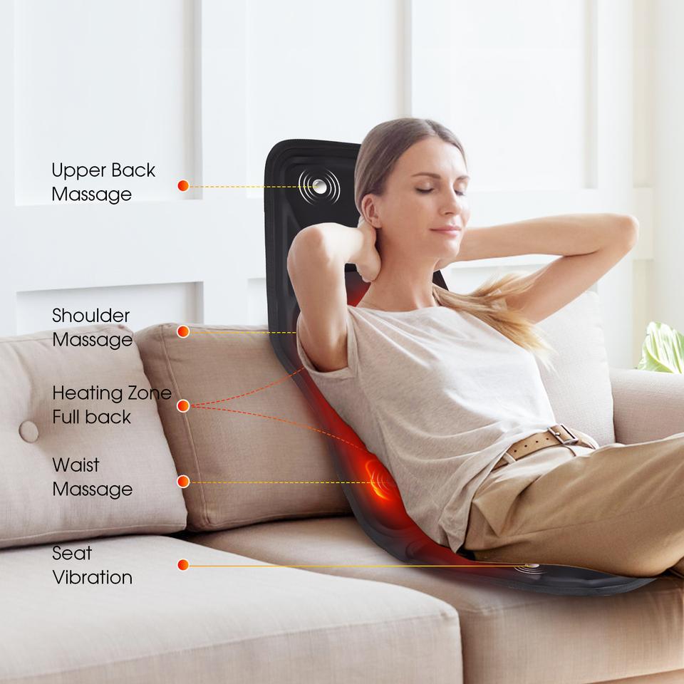 Electric Heating Waist Massager Shoulder Vibration Mat for Chair Sofa Car Office Home Back Massage Hot Pad