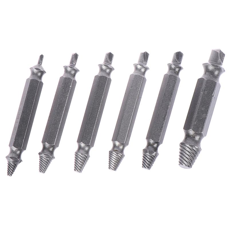 6Pcs/Set Portable Broken Bolt Remover Tool Universal Damaged Screw Extractor Speed Out Drill Bits