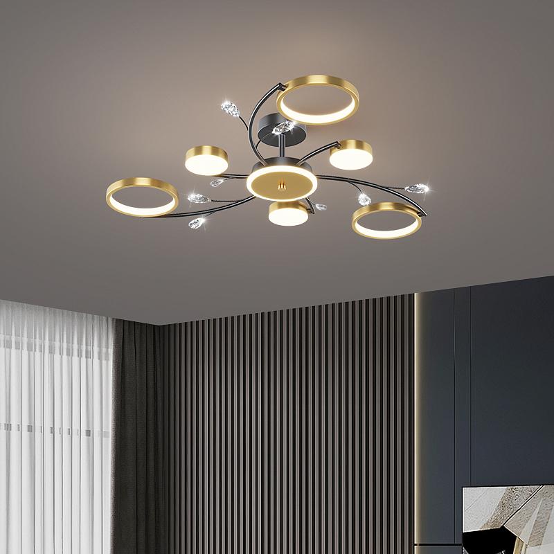 IRALAN Modern Ceiling Chandelier with Remote Control Dimming LED Ceiling Chandeliers for Living Room Bedroom Chandelier