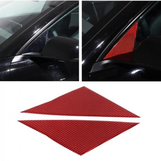 Red Carbon  A-pillar Triangular Sticker Trim  Cover For Tesla Model 3 -24
