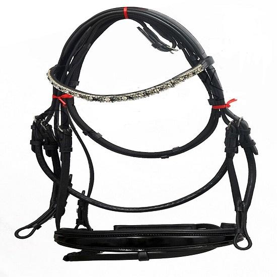 Dressage Leather Horse Bridle -Patent Leather Nose-band All Size For Horse.