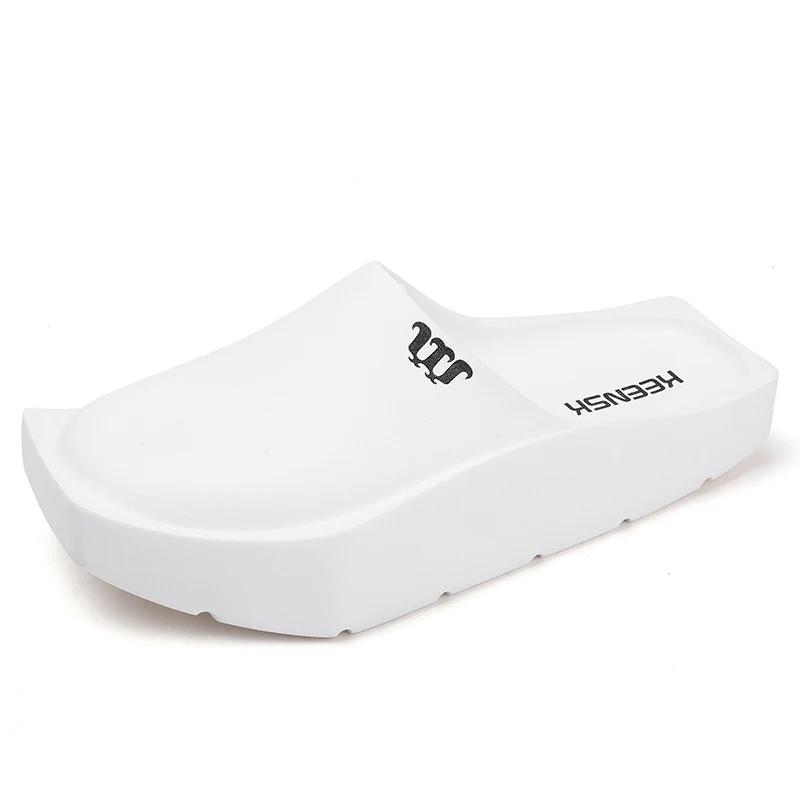 Летние мужские толстые шлепанцы на платформе, нескользящие сандалии для ванной, повседневные шлепанцы, дизайнерская обувь для мужчин, летние мужские сандалии