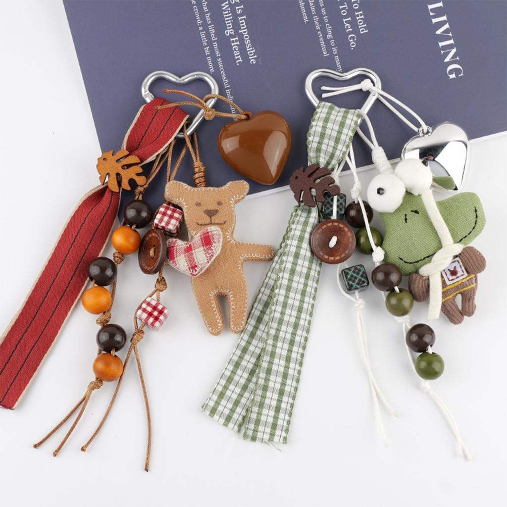 Bear or Frog Pendant Key Holder Delightful Decoration Cartoon Bear Keychain Bags Ornament Present for Kids and Teens