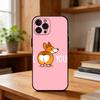 Милый Чехол-Корги для Телефона iPhone17 16 15 14 13 12 11 Pro Max Plus, 5G Мягкий Черный Чехол