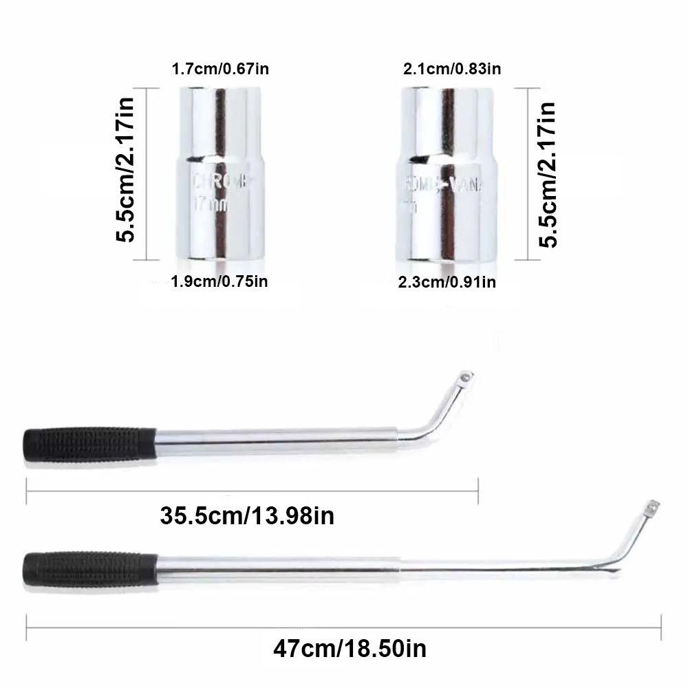 L Shaped Telescoping Lug Wrench Set With Double Ended Sockets Nut Car Tire Wrench Hand Tool