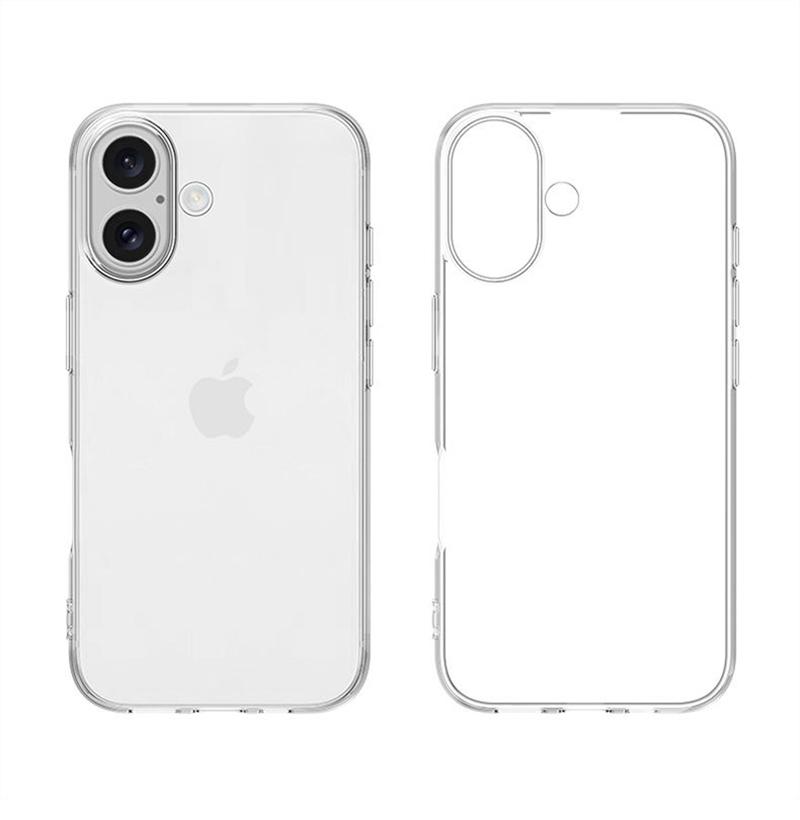 Ультратонкий прозрачный ТПУ чехол для iPhone 16 17 Air Pro Max 16E 16 Plus, подходящий, защитный силиконовый, кристально чистый, мягкая задняя крышка